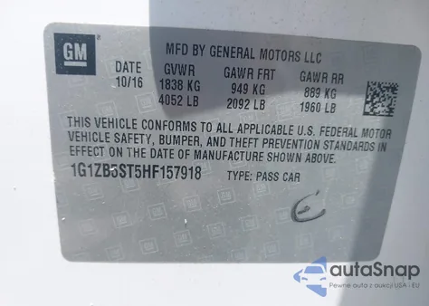 2017 Chevrolet Malibu Ls from USA, damaged, VIN 1G1ZB5ST5HF157918